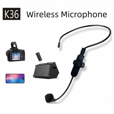 Microphone Sans Fil Auxiliaire Singel Transmetteur pour Enregistrement,Vlog.. Multi-plateformes K36