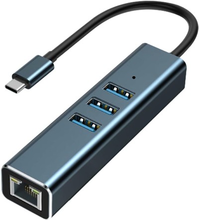 Adaptateur USB Type-C vers Ethernet RJ45 Gigabit & Hub 3 ports USB 3.0