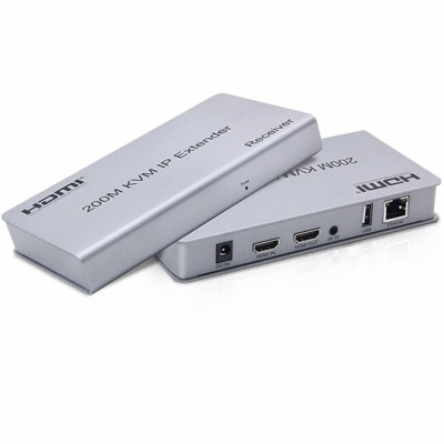 Extension HDMI KVM USB Souris & Clavier 200M par Câble Réseau RJ45,  RX + TX 1080P , Contrôle IR 