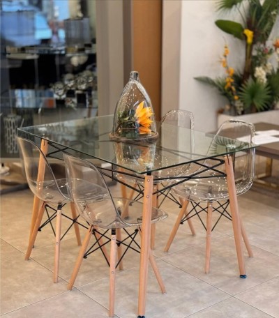 Promotion Table scandinave avec 4 et 6 chaises (1er choix d'importation)