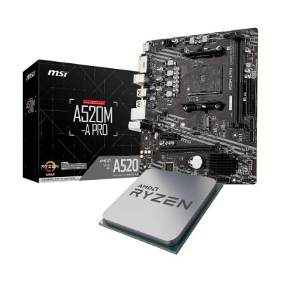 Carte Mère MSI A520M-A PRO + CPU AMD R5 5500