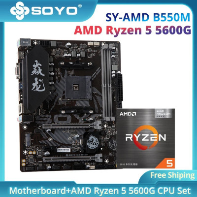 CARTE MERE SOYO Dragon B550M + CPU AMD RYZEN 5600/5600G