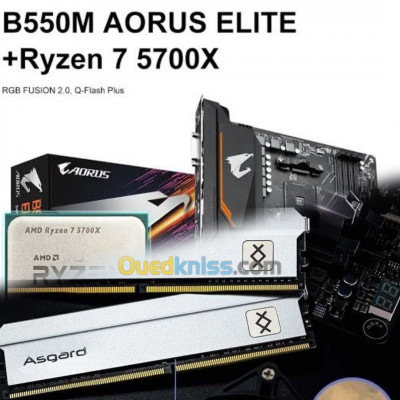 GIGABYTE B550M AORUS ELITE Motherboard + AMD Ryzen 7 5700X + RAM 2X8G 