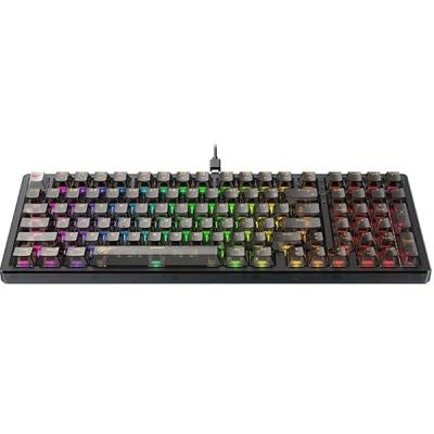 CLAVIER GAME FILAIRE MECANIQUE RED SWITCH HAVIT KB875L RGB BLACK TRANSPERENT