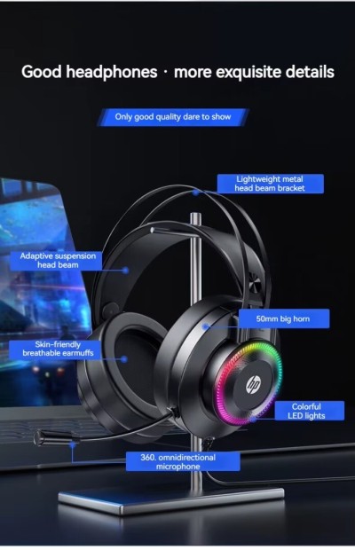 CASQUE HP GH10GS 7.1 SOUND EFFET WIRED GAMING HEADPHONES