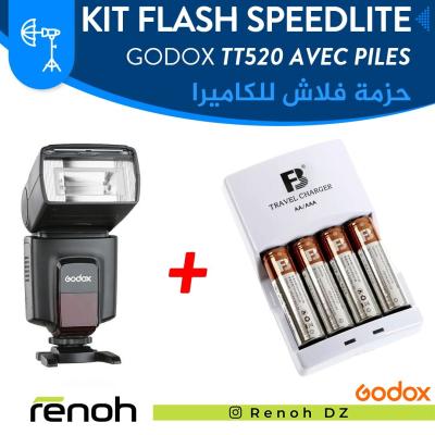 Kit Flash Speedlite GODOX TT520II AVEC PILES RECHARGEABLE 2500mAh