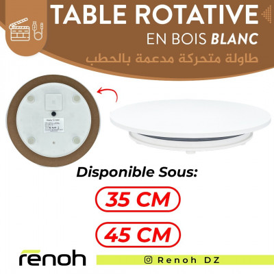 Table Rotative En Bois (BLANC)