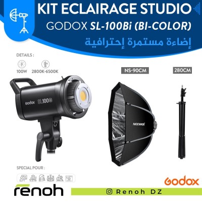 Kit Eclairage Studio GODOX SL100Bi (Neewer 90cm)