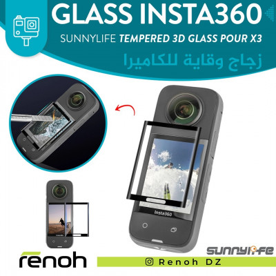 Glass Pour Insta360 x3 SUNNYLIFE TEMPERED 3D GLASS