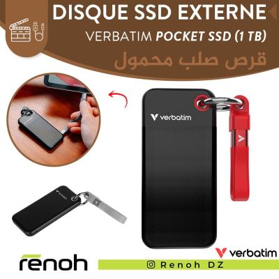 Disque SSD Externe VERBATIM POCKET SSD (1 TB)