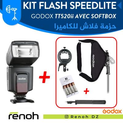 Kit Flash Speedlite GODOX TT520II Avec Softbox