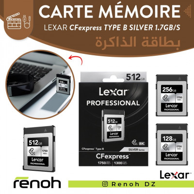 Carte Mémoire LEXAR CFexpress TYPE B 1750MB/S SILVER 