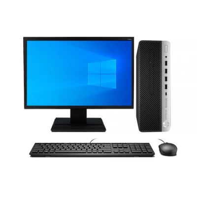 PC DE BUREAU HP  I3 -7 EME -RAM 4 GB -DISQUE 500 GB HDD - GRAVEUR DVD -ECRAN HP 20" -CLAVIER -SOURIS