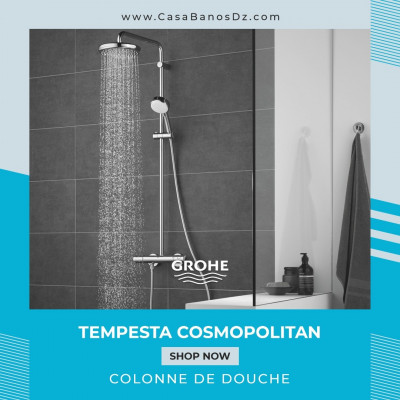 meubles-salle-de-bain-colonne-douche-thermostatique-tempesta-cosmopolitan-250-grohe-ain-naadja-alger-algerie