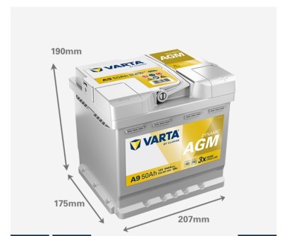 BATTERIE VARTA 50AH AGM (START-STOP) FIAT 500 FABIA