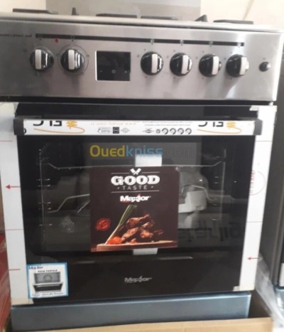 Promotion cuisinière maxtor 4 feux inox ventilé gaz electrique tabouna 