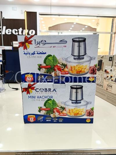 COBRA Mini hachoir 400w bol en verre 2 vitesses 1.5L 4 lames