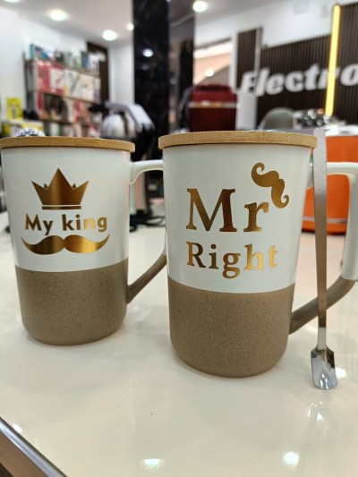 Chopes tasses café au lait avec couvercle en céramique