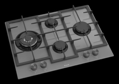 NARDI Table de cuisson 4 feux encastrable en verre trempé thermocouple 65*52Cm