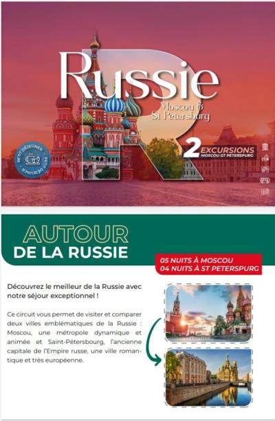 Russie Moscow & St Petersburg Juin/Juillet/Aout 2025