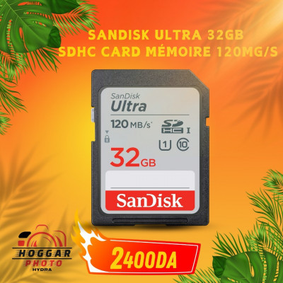 sandisk ultra 32gb SDHC card memoire, 120mg/s