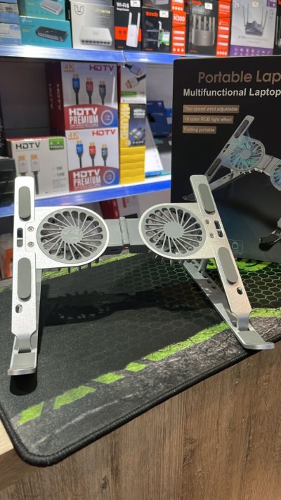 Support Portable avec Ventilateurs pour Ordinateur Portable