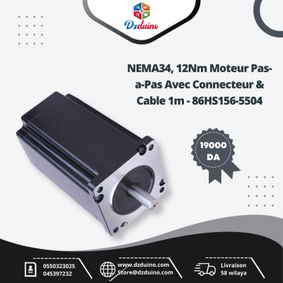 NEMA34, 12Nm Moteur Pas-a-Pas Avec Connecteur & Cable 1m - 86HS156-5504