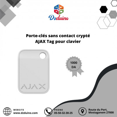 Description Porte-clés sans contact crypté AJAX Tag pour clavier