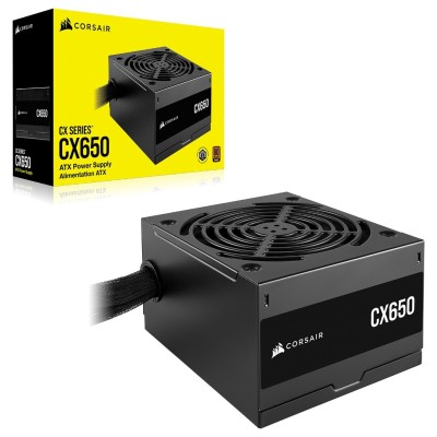 CORSAIR CX650 - ALIMENTATION ATX 650W - 80 PLUS BRONZE - VENTILATEUR 120MM - CÂBLAGE FIXE - BLACK