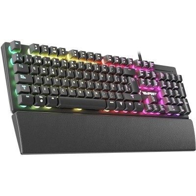 TEMPEST DOOM BLAZE RGB - CLAVIER GAMING RÉTROÉCLAIRÉ - MÉTAL - REPOS POIGNET - ANTI-GHOSTING - BLACK