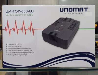 UNOMAT UM-TOP-650-EU - ONDULEUR 600VA - 360W - PRISES FR SCHUKO - AVR SYSTEM - BLACK 