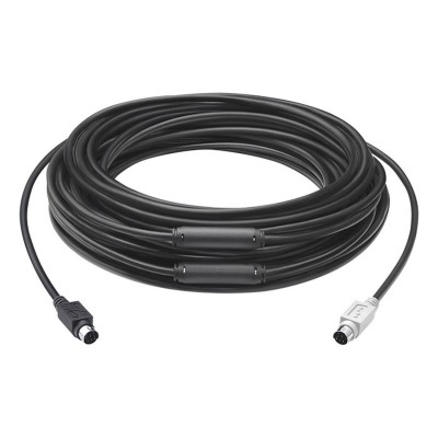 CABLE D'EXTENSION LOGITECH GROUP 15M - MINI-DIN 6 BROCHES - SYSTÈME GROUP - FFC CLASSE - ROHS -NOIR