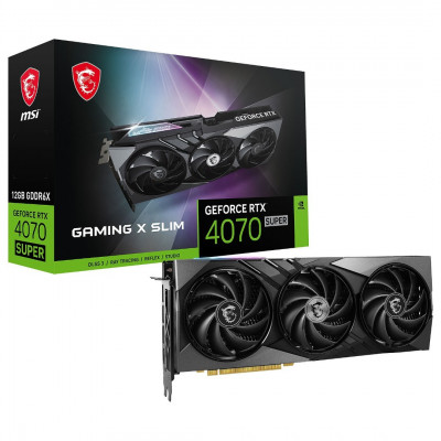 MSI GEFORCE RTX 4070 SUPER 12G GAMING X SLIM - 2655 MHZ - 4K UHD - PCI EXPRESS 4.0 16X - 1440 - NOIR