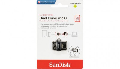SanDisk 128 Go Ultra Dual Drive m3.0 pour appareils Android  - microUSB, USB 3.0