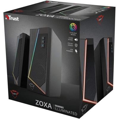 TRUST GAMING GXT609 ZOXA - SPEAKERS 2 CANAUX FILAIRE USB - 20000 HZ - RGB - CLEAR BASS 6W - BLACK 