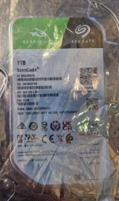 SEAGATE BARRACUDA 1TO HDD - SATA 3" - 7200 RPM - 256 MO - 220 MO/S - SERIAL ATA 6GB/S 