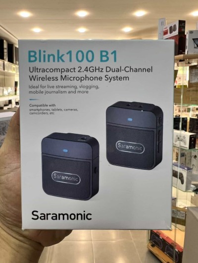 SARAMONIC BLINK100 B1 - MICROPHONE SANS FIL -ULTRA COMPACT - DUAL CHANEL- 1TX + 1RX - 2.4 GHZ- BLACK