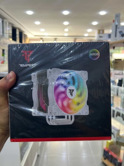 TEMPEST PRO COOLER 120MM X2 - AIRCOOLING ARGB - 3-PIN POMPE - SILENCIEUX - INTEL & AMD - WHITE