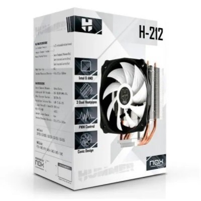 NOX HUMMER H-212 - REFROIDISSEUR CPU - INTEL & AMD - 120MM FAN - SILENCIEUX - ALUMINIUM - BLACK