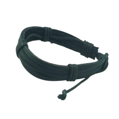 Bracelet en Cuir Artisanal - Fait Main, Motifs Berbères Authentiques, Cuir Naturel Tanné au Plantes