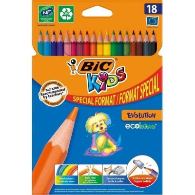 BIC Lot de 18 Crayons de Couleurs - Coloriage Kids Couleur