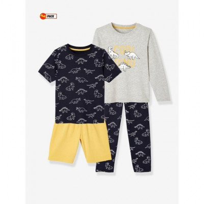     Verbaudet Lot 02 Pyjamas garçons - Dinosaures - gris et bleu