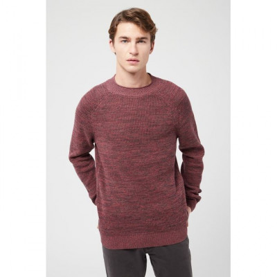 C And A Pull Homme - Col rond - Marron Chiné