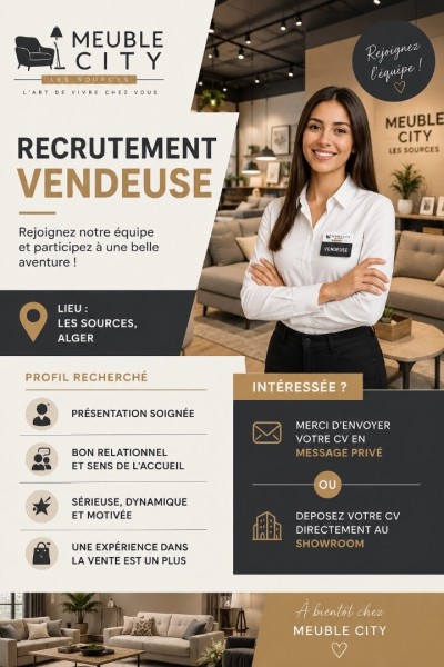 commerce-vente-recrutement-vendeuse-showroom-meubles-bir-mourad-rais-alger-algerie
