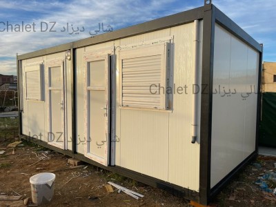 Chalet Cabine préfabriqués 3x6 fenêtres avec rideaux