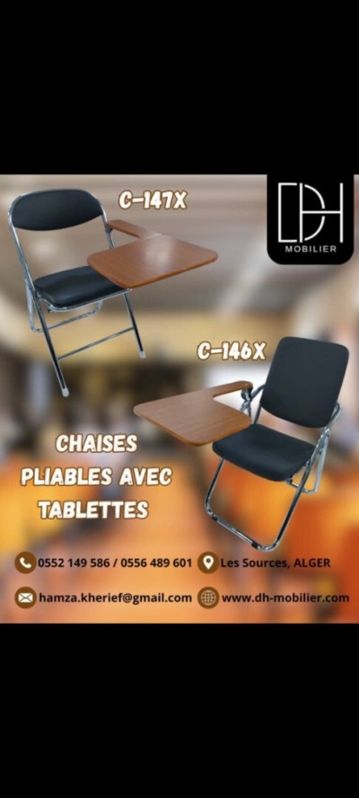 كراسي-chaise-pliable-avec-tablette-بئر-مراد-رايس-الجزائر