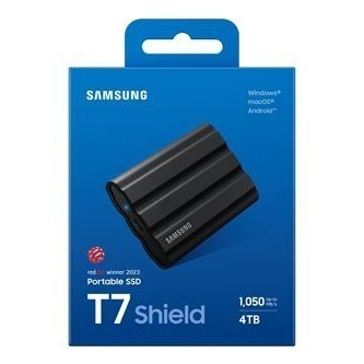 SAMSUNG SSD PORTABLE T7 SHIELD 4TO - DISQUE DURE EXTERNE - TYPE C- 1050 MO/S - BLACK