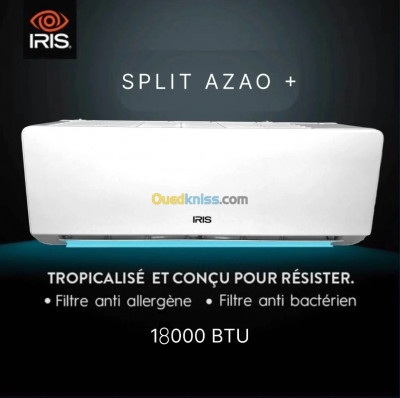 IRIS SPLIT AZAO+ CLIMATISEUR 18000 BTU SUPER TROPICAL - INVERTER - CHAUD & FROID - +60 DEGRÉ - BLANC