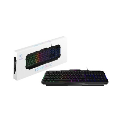MSI FORGE GK100 - MECHANICAL KEYBOARD - BLUE SWITCHES - RGB - ERGONOMIC - ANTI-GHOSTING - BLACK