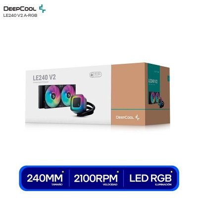 DEEPCOOL LE240 V2 - WATERCOOLING AIO 240MM - INTEL & AMD - ARGB - ANTI-LEAK - 2 100RPM - BLACK